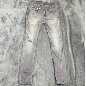 Levi's 519 Extreme Skinny Gray Wash Denim Jeans Men's W32 L34 Distressed